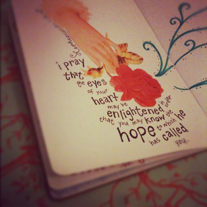 HopeToWhichHeHasCalled Vintage Rose Scripture Journal Page