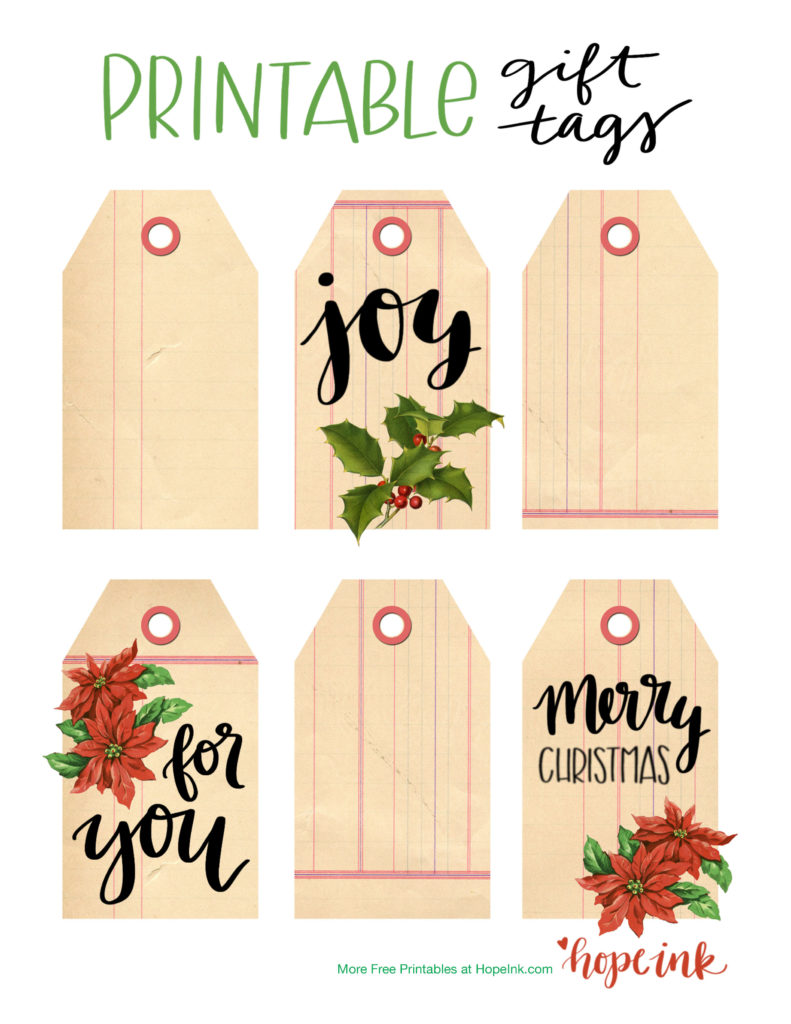 Printable Christmas Tags + Gift Cards